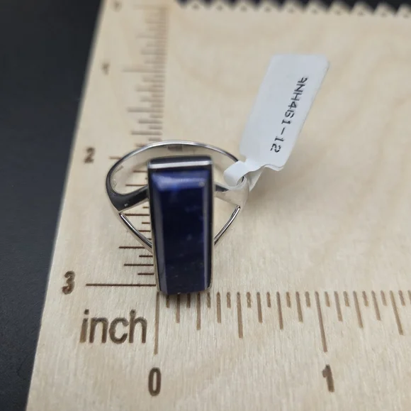Sterling Silver Split Shank Lapis Lazuli Ring. Size 12. NWT - Picture 6 of 8